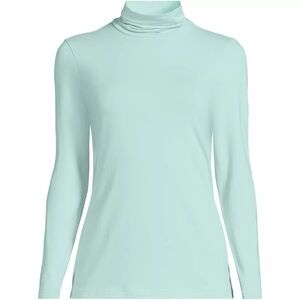 Lands End Aqua Turtleneck Top Size Medium